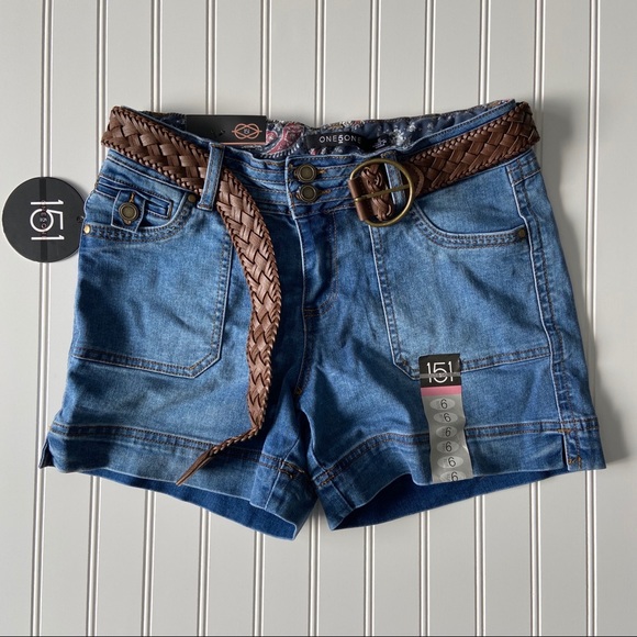 one 5 one Shorts One 5 One Jean Shorts Braided Belt Poshmark